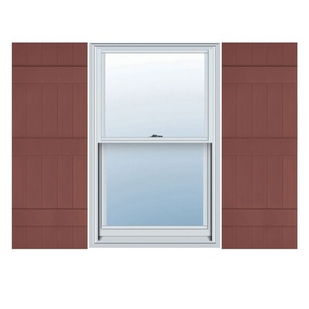 Ekena Millwork Lifetime Vinyl, 5 Board Joined (3 Batten), Board-n-Batten Shutters, w/Shutter-Loks, LJ5C17X05600RD LJ5C17X05600RD